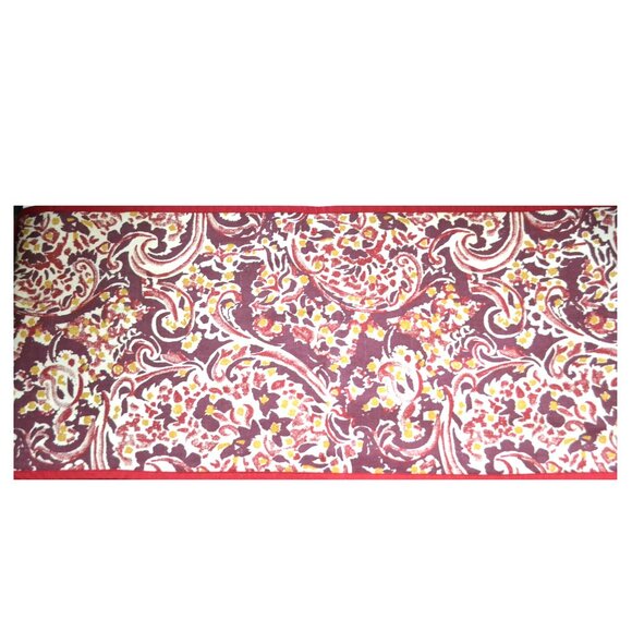 Table Runner With Burgundy Trim Burgandy Beige Gold Colors Table Decor - Picture 1 of 2